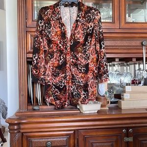 Comfy stretch top button down